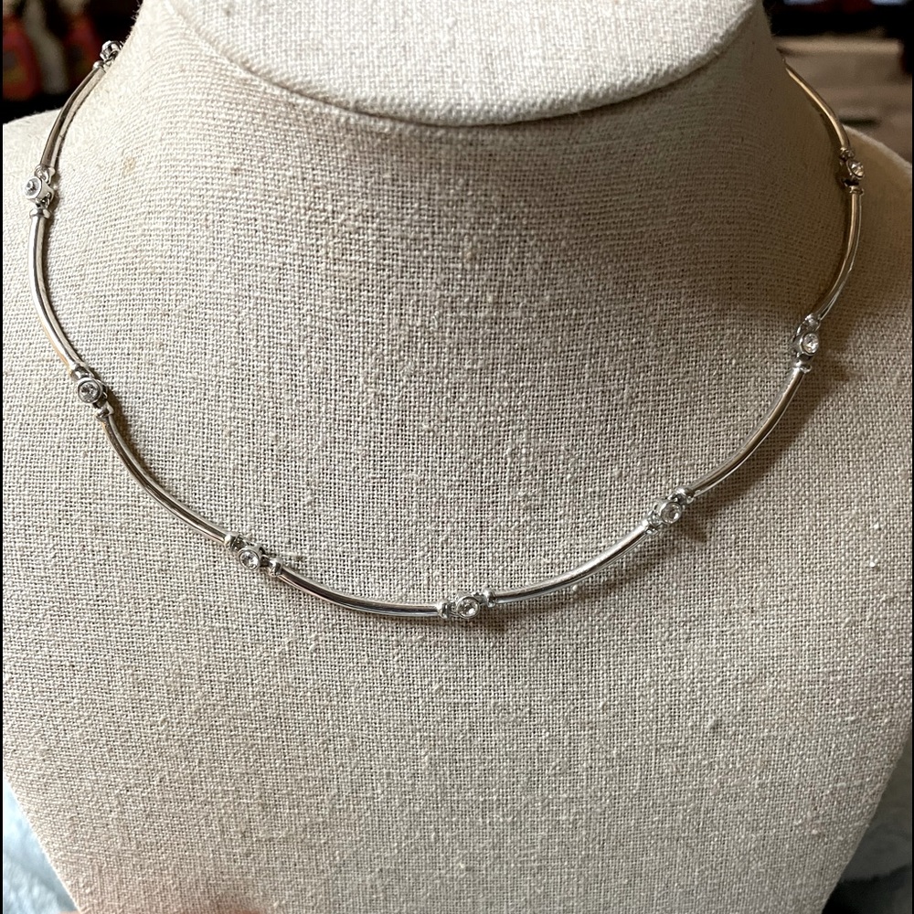 Pierre Balmain rhodium plated with Swarovski crystal accents